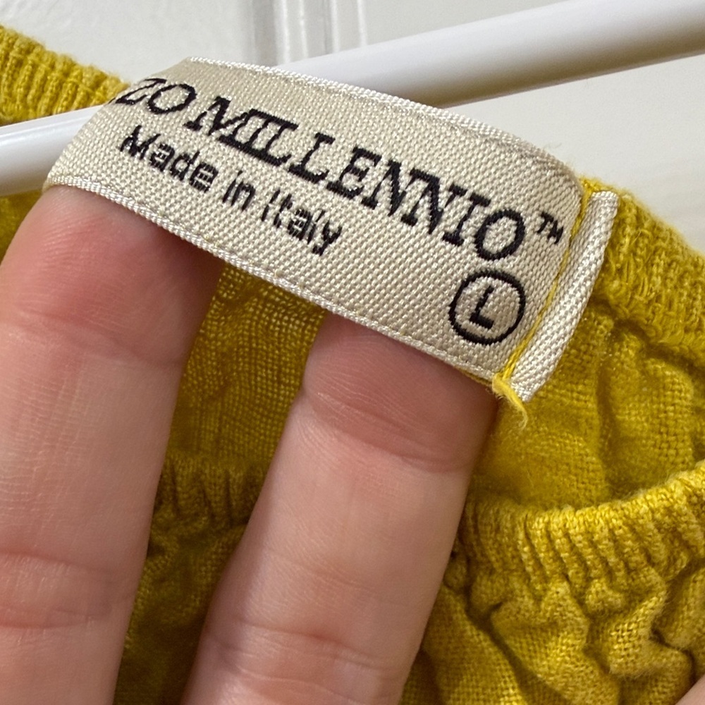 EUC Mustard Yellow Italian Linen Blouse - Picture 6 of 9